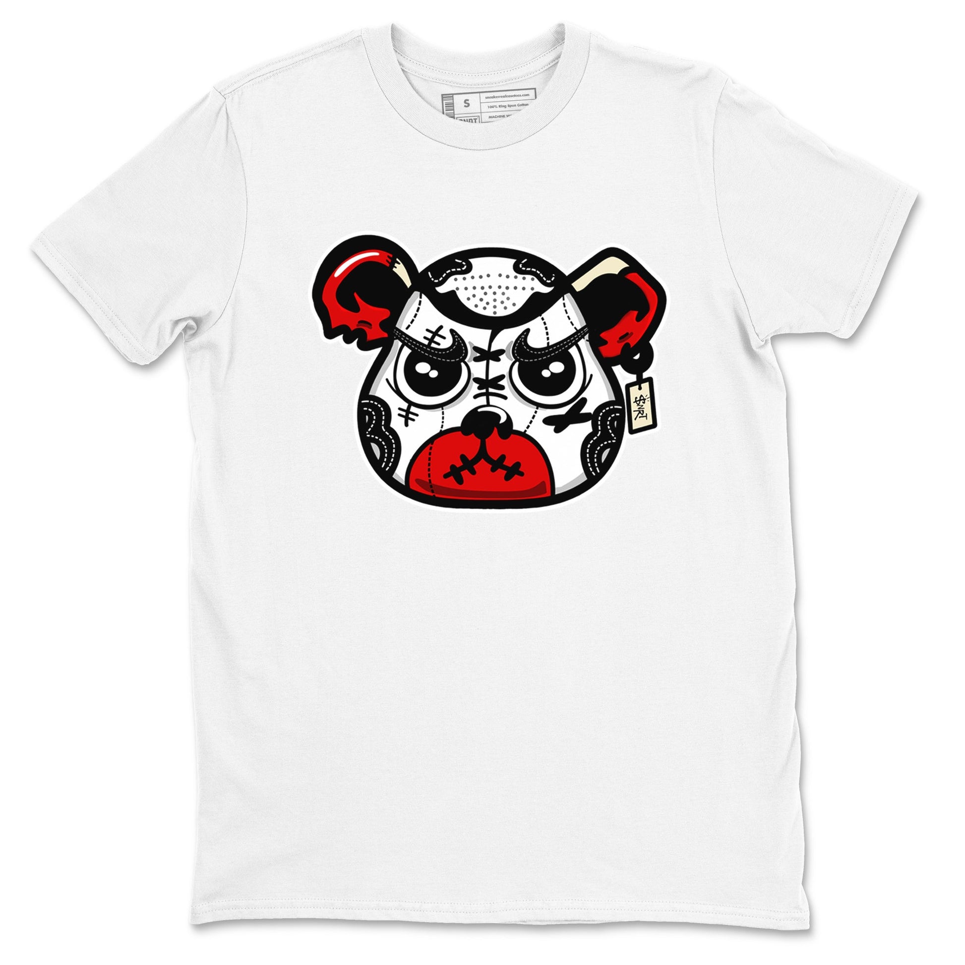 1s Black Toe Reimagined shirts to match jordans Sneaker Bear Face sneaker match tees Air Jordan 1 Black Toe Reimagined match shoes to clothes SNRT Sneaker Tees unisex cotton White 2 shirts