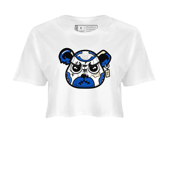 1s Game Royal shirts to match jordans Sneaker Bear Face sneaker match tees Air Jordan 1 Retro Low OG Game Royal match shoes to clothes SNRT Sneaker Tees unisex cotton White 2 crop tee
