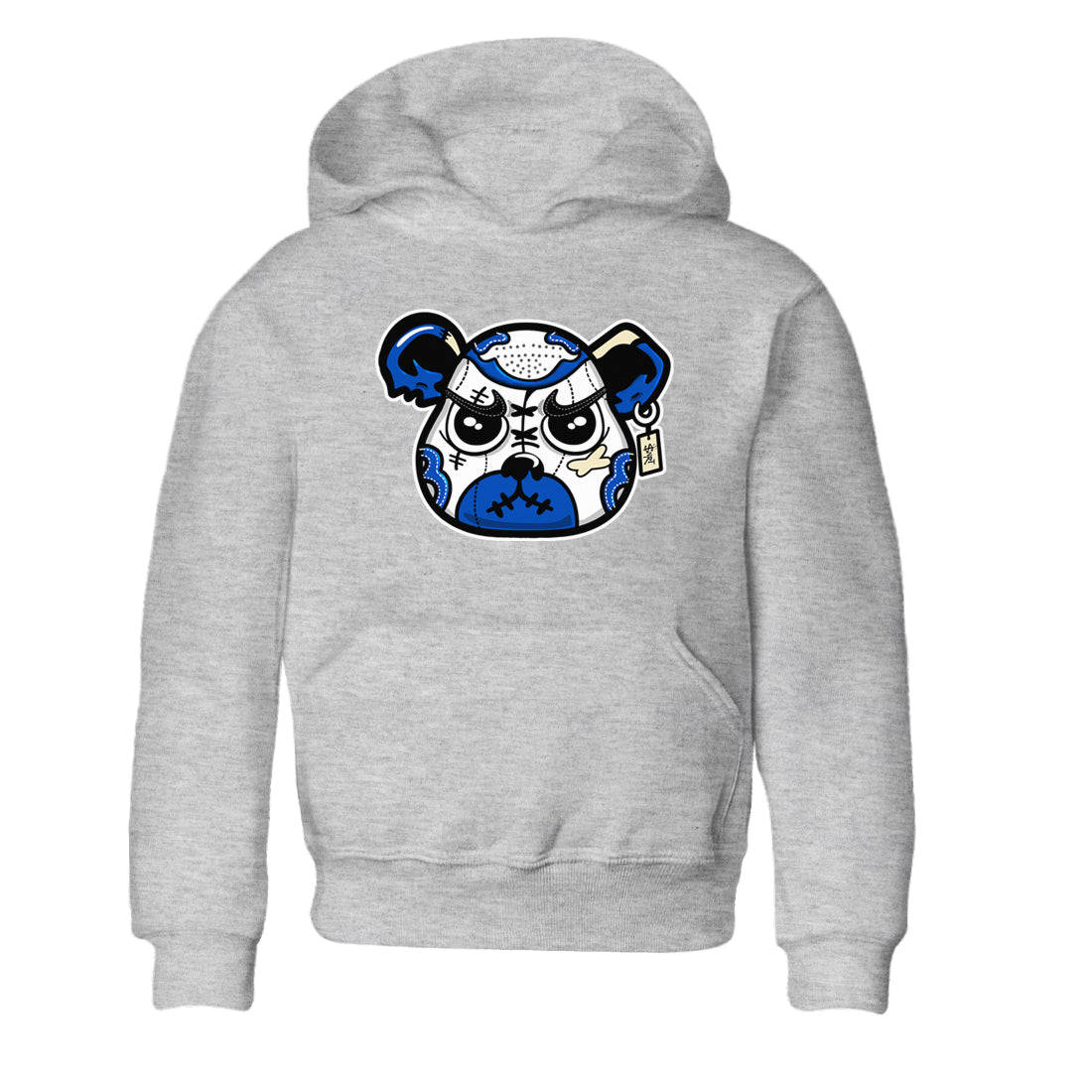 1s Game Royal shirts to match jordans Sneaker Bear Face sneaker match tees Air Jordan 1 Retro Low OG Game Royal match shoes to clothes SNRT Sneaker Tees Youth Baby Heather Grey 2 tee
