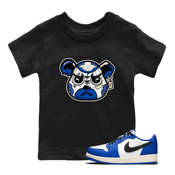 1s Game Royal shirts to match jordans Sneaker Bear Face sneaker match tees Air Jordan 1 Retro Low OG Game Royal match shoes to clothes SNRT Sneaker Tees Youth Baby Black 1 tee