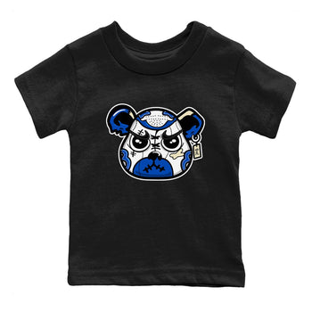 1s Game Royal shirts to match jordans Sneaker Bear Face sneaker match tees Air Jordan 1 Retro Low OG Game Royal match shoes to clothes SNRT Sneaker Tees Youth Baby Black 2 tee