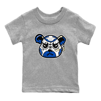 1s Game Royal shirts to match jordans Sneaker Bear Face sneaker match tees Air Jordan 1 Retro Low OG Game Royal match shoes to clothes SNRT Sneaker Tees Youth Baby Heather Grey 2 tee
