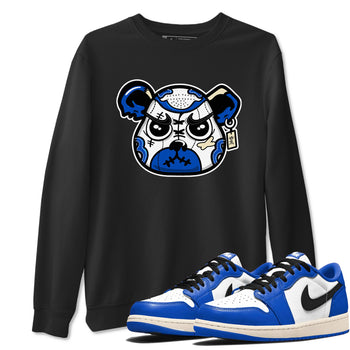 1s Game Royal shirts to match jordans Sneaker Bear Face sneaker match tees Air Jordan 1 Retro Low OG Game Royal match shoes to clothes SNRT Sneaker Tees unisex cotton Black 1 shirts