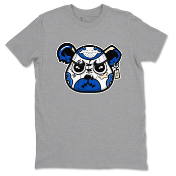 1s Game Royal shirts to match jordans Sneaker Bear Face sneaker match tees Air Jordan 1 Retro Low OG Game Royal match shoes to clothes SNRT Sneaker Tees unisex cotton Heather Grey 2 shirts