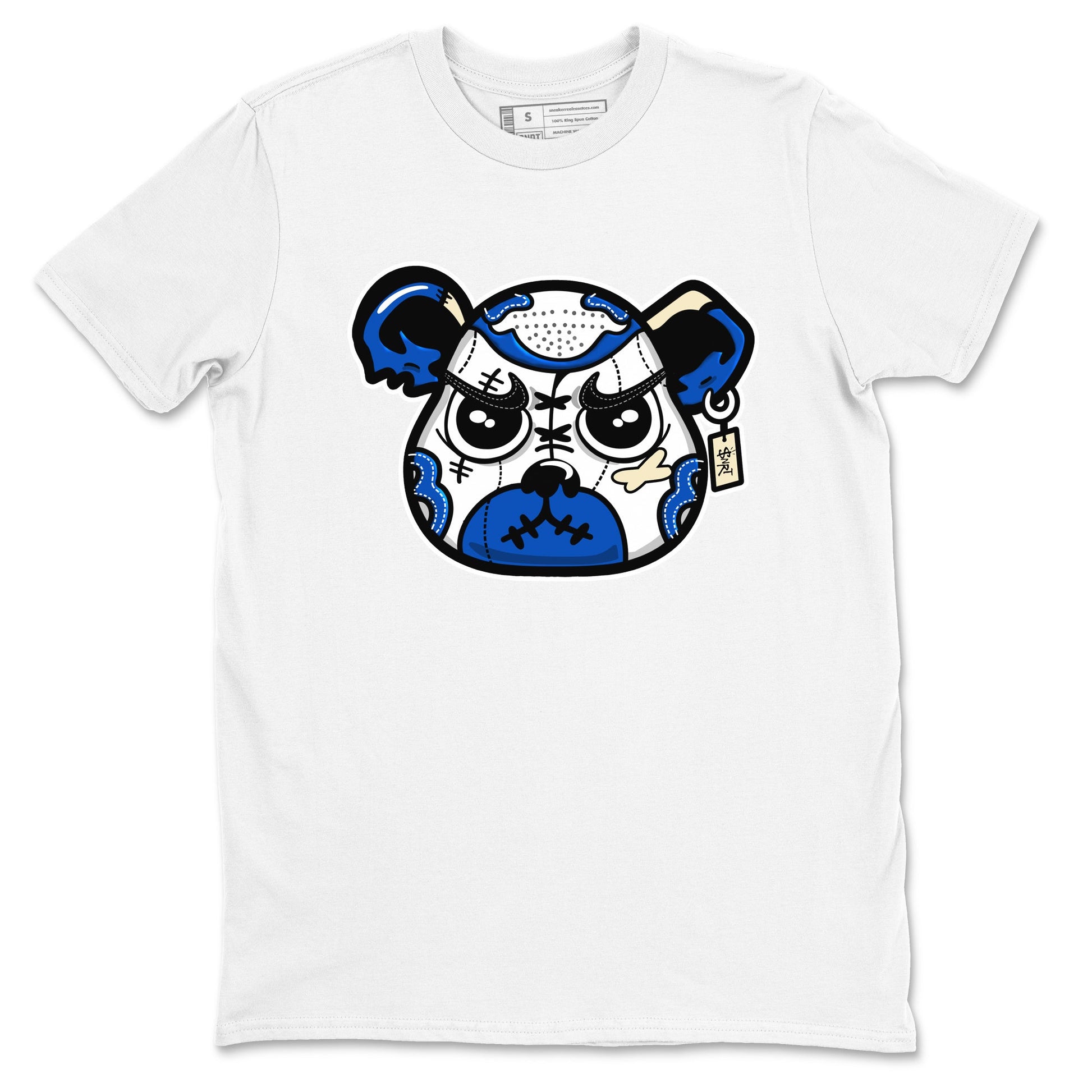 1s Game Royal shirts to match jordans Sneaker Bear Face sneaker match tees Air Jordan 1 Retro Low OG Game Royal match shoes to clothes SNRT Sneaker Tees unisex cotton White 2 shirts