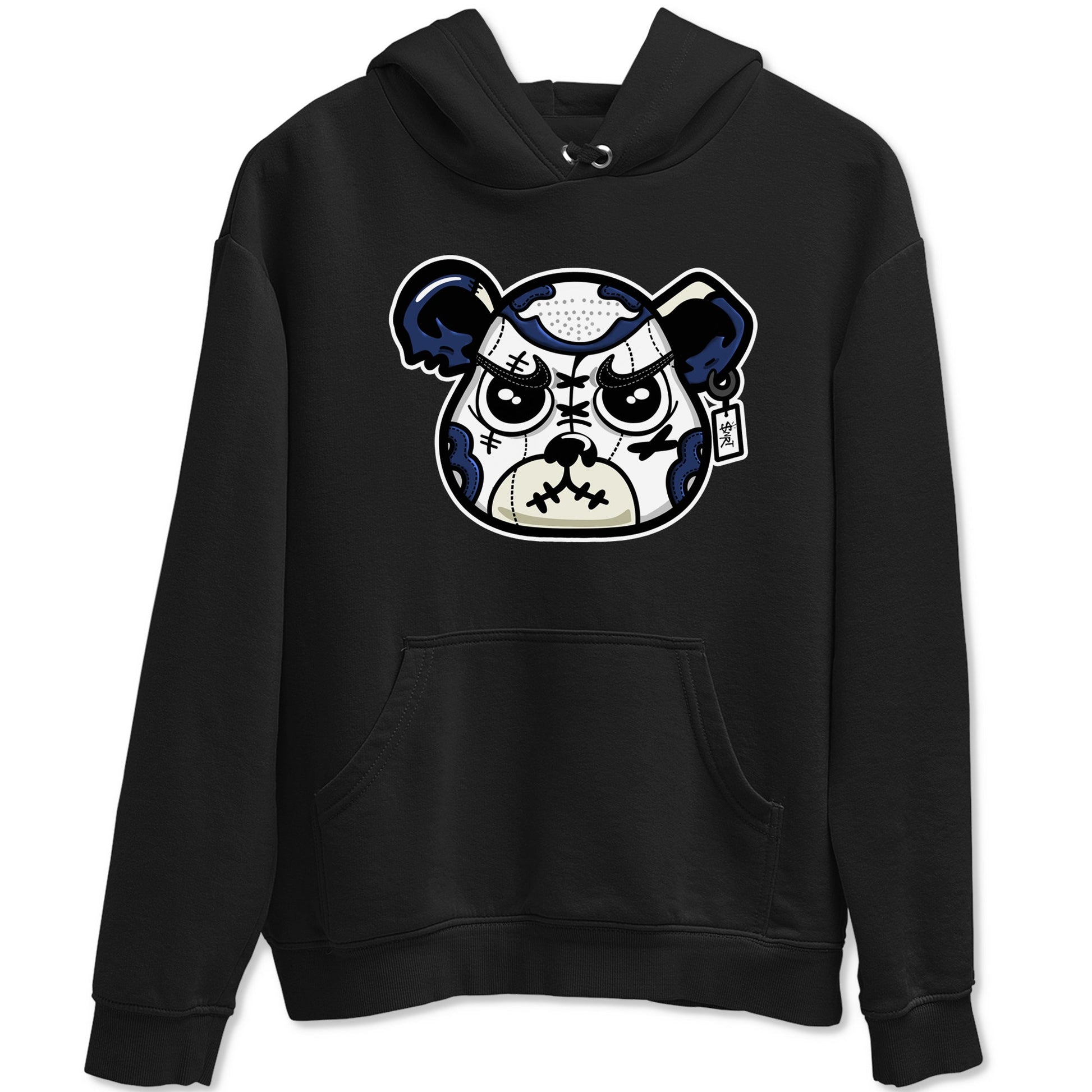 1s Midnight Navy shirts to match jordans Sneaker Bear Face sneaker match tees Air Jordan 1 Midnight Navy match shoes to clothes SNRT Sneaker Tees unisex cotton Black 2 shirts