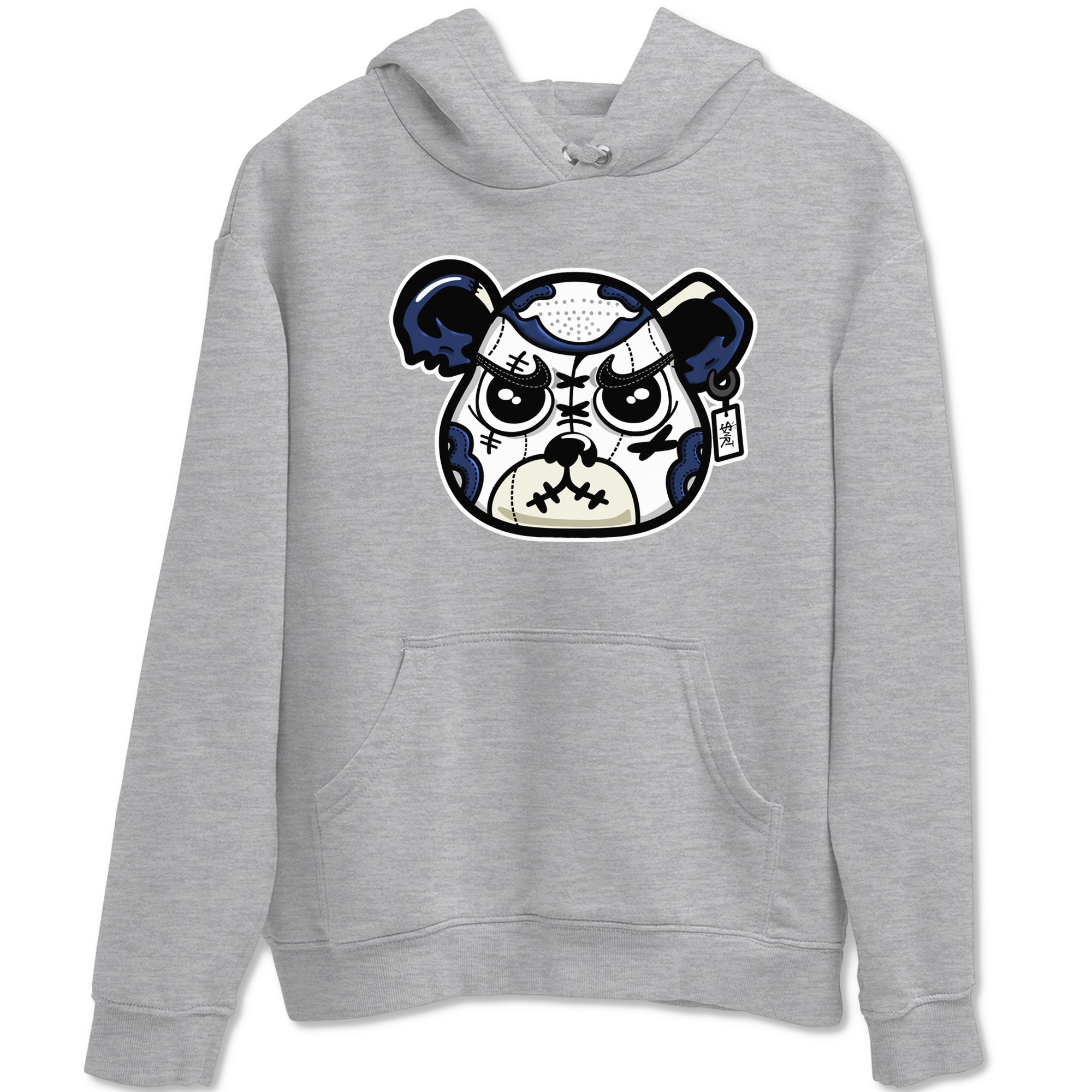 1s Midnight Navy shirts to match jordans Sneaker Bear Face sneaker match tees Air Jordan 1 Midnight Navy match shoes to clothes SNRT Sneaker Tees unisex cotton Heather Grey 2 shirts
