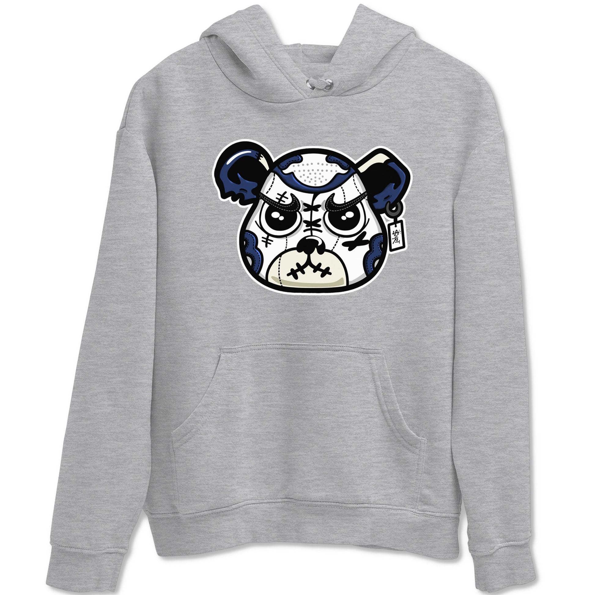 1s Midnight Navy shirts to match jordans Sneaker Bear Face sneaker match tees Air Jordan 1 Midnight Navy match shoes to clothes SNRT Sneaker Tees unisex cotton Heather Grey 2 shirts