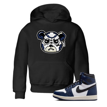 1s Midnight Navy shirts to match jordans Sneaker Bear Face sneaker match tees Air Jordan 1 Midnight Navy match shoes to clothes SNRT Sneaker Tees Youth Baby Black 1 tee