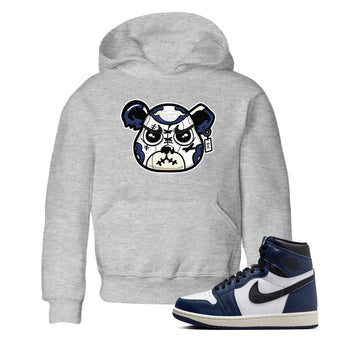 1s Midnight Navy shirts to match jordans Sneaker Bear Face sneaker match tees Air Jordan 1 Midnight Navy match shoes to clothes SNRT Sneaker Tees Youth Baby Heather Grey 1 tee