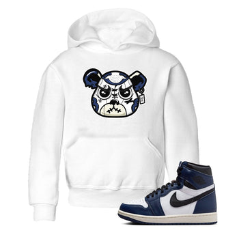 1s Midnight Navy shirts to match jordans Sneaker Bear Face sneaker match tees Air Jordan 1 Midnight Navy match shoes to clothes SNRT Sneaker Tees Youth Baby White 1 tee