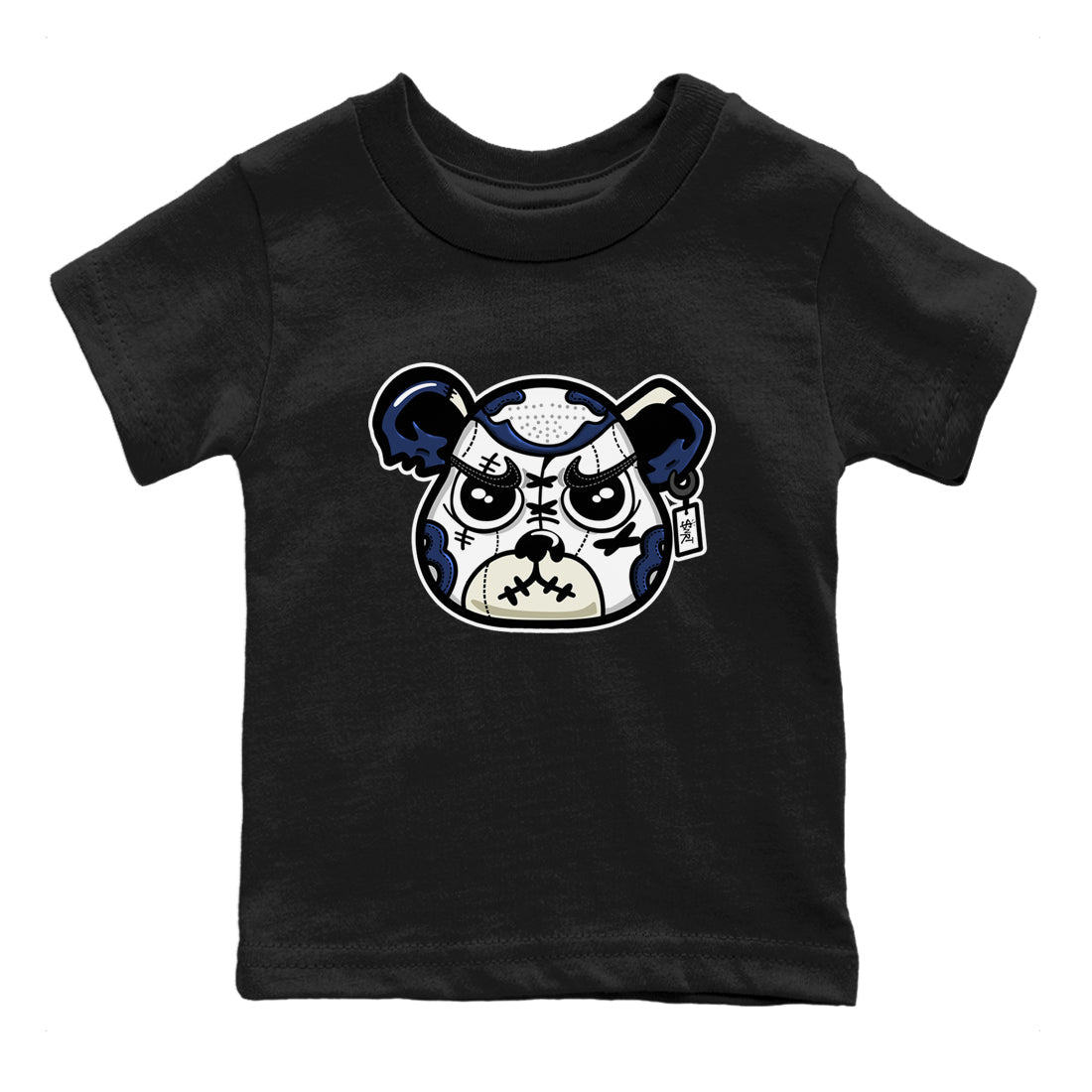 1s Midnight Navy shirts to match jordans Sneaker Bear Face sneaker match tees Air Jordan 1 Midnight Navy match shoes to clothes SNRT Sneaker Tees Youth Baby Black 2 tee