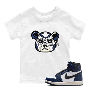 1s Midnight Navy shirts to match jordans Sneaker Bear Face sneaker match tees Air Jordan 1 Midnight Navy match shoes to clothes SNRT Sneaker Tees Youth Baby White 1 tee