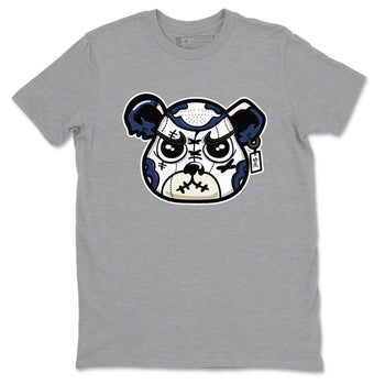 1s Midnight Navy shirts to match jordans Sneaker Bear Face sneaker match tees Air Jordan 1 Midnight Navy match shoes to clothes SNRT Sneaker Tees unisex cotton Heather Grey 2 shirts