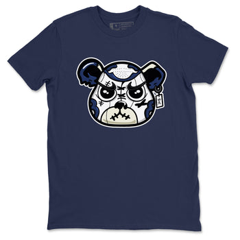 1s Midnight Navy shirts to match jordans Sneaker Bear Face sneaker match tees Air Jordan 1 Midnight Navy match shoes to clothes SNRT Sneaker Tees unisex cotton Navy 2 shirts