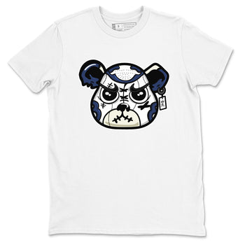 1s Midnight Navy shirts to match jordans Sneaker Bear Face sneaker match tees Air Jordan 1 Midnight Navy match shoes to clothes SNRT Sneaker Tees unisex cotton White 2 shirts