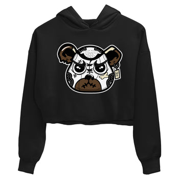 1s Mocha shirts to match jordans Sneaker Bear Face sneaker match tees Air Jordan 1 Mocha match shoes to clothes SNRT Sneaker Tees unisex cotton Black 2 crop tee