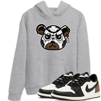1s Mocha shirts to match jordans Sneaker Bear Face sneaker match tees Air Jordan 1 Mocha match shoes to clothes SNRT Sneaker Tees unisex cotton Heather Grey 1 shirts