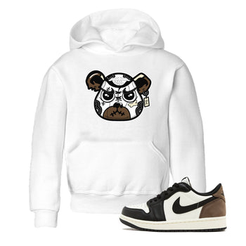 1s Mocha shirts to match jordans Sneaker Bear Face sneaker match tees Air Jordan 1 Mocha match shoes to clothes SNRT Sneaker Tees Youth Baby White 1 tee