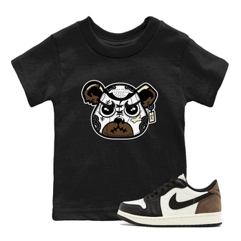1s Mocha shirts to match jordans Sneaker Bear Face sneaker match tees Air Jordan 1 Mocha match shoes to clothes SNRT Sneaker Tees Youth Baby Black 1 tee