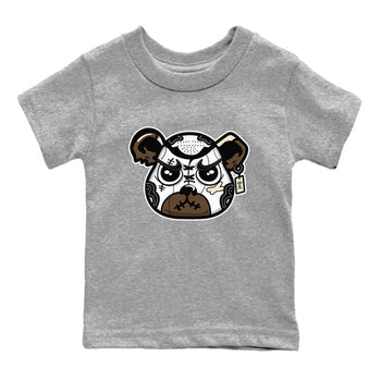 1s Mocha shirts to match jordans Sneaker Bear Face sneaker match tees Air Jordan 1 Mocha match shoes to clothes SNRT Sneaker Tees Youth Baby Heather Grey 2 tee