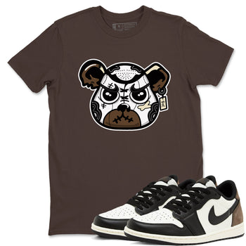 1s Mocha shirts to match jordans Sneaker Bear Face sneaker match tees Air Jordan 1 Mocha match shoes to clothes SNRT Sneaker Tees unisex cotton Dark Chocolate 1 shirts