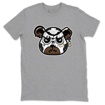 1s Mocha shirts to match jordans Sneaker Bear Face sneaker match tees Air Jordan 1 Mocha match shoes to clothes SNRT Sneaker Tees unisex cotton Heather Grey 2 shirts