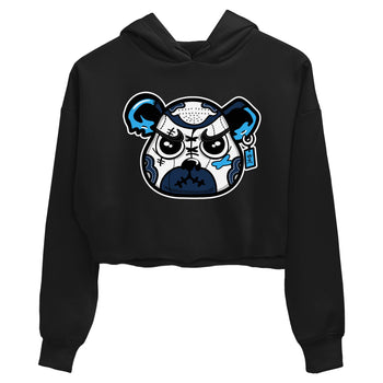 1s Obsidian shirts to match jordans Sneaker Bear Face shirts to match Jordans AJ1 Retro Low OG Obsidian match shoes to clothes SNRT Sneaker Tees unisex cotton Black 2 crop tee