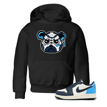 1s Obsidian shirts to match jordans Sneaker Bear Face shirts to match Jordans AJ1 Retro Low OG Obsidian match shoes to clothes SNRT Sneaker Tees Youth Baby Black 1 tee