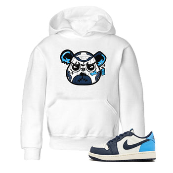 1s Obsidian shirts to match jordans Sneaker Bear Face shirts to match Jordans AJ1 Retro Low OG Obsidian match shoes to clothes SNRT Sneaker Tees Youth Baby White 1 tee