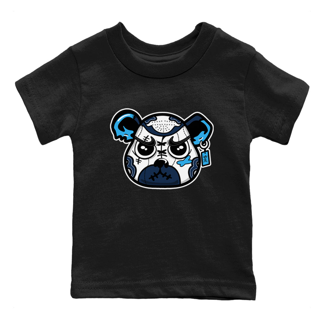 1s Obsidian shirts to match jordans Sneaker Bear Face shirts to match Jordans AJ1 Retro Low OG Obsidian match shoes to clothes SNRT Sneaker Tees Youth Baby Black 2 tee
