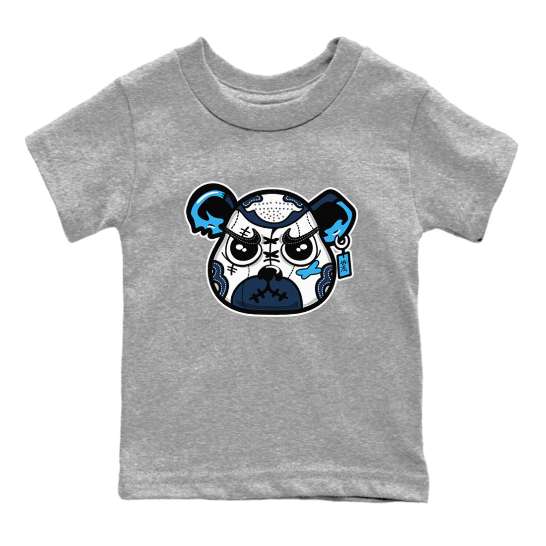 1s Obsidian shirts to match jordans Sneaker Bear Face shirts to match Jordans AJ1 Retro Low OG Obsidian match shoes to clothes SNRT Sneaker Tees Youth Baby Heather Grey 2 tee