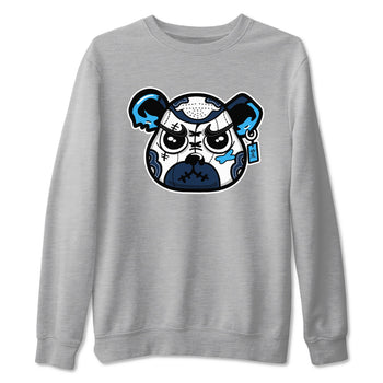 1s Obsidian shirts to match jordans Sneaker Bear Face shirts to match Jordans AJ1 Retro Low OG Obsidian match shoes to clothes SNRT Sneaker Tees unisex cotton Heather Grey 2 shirts