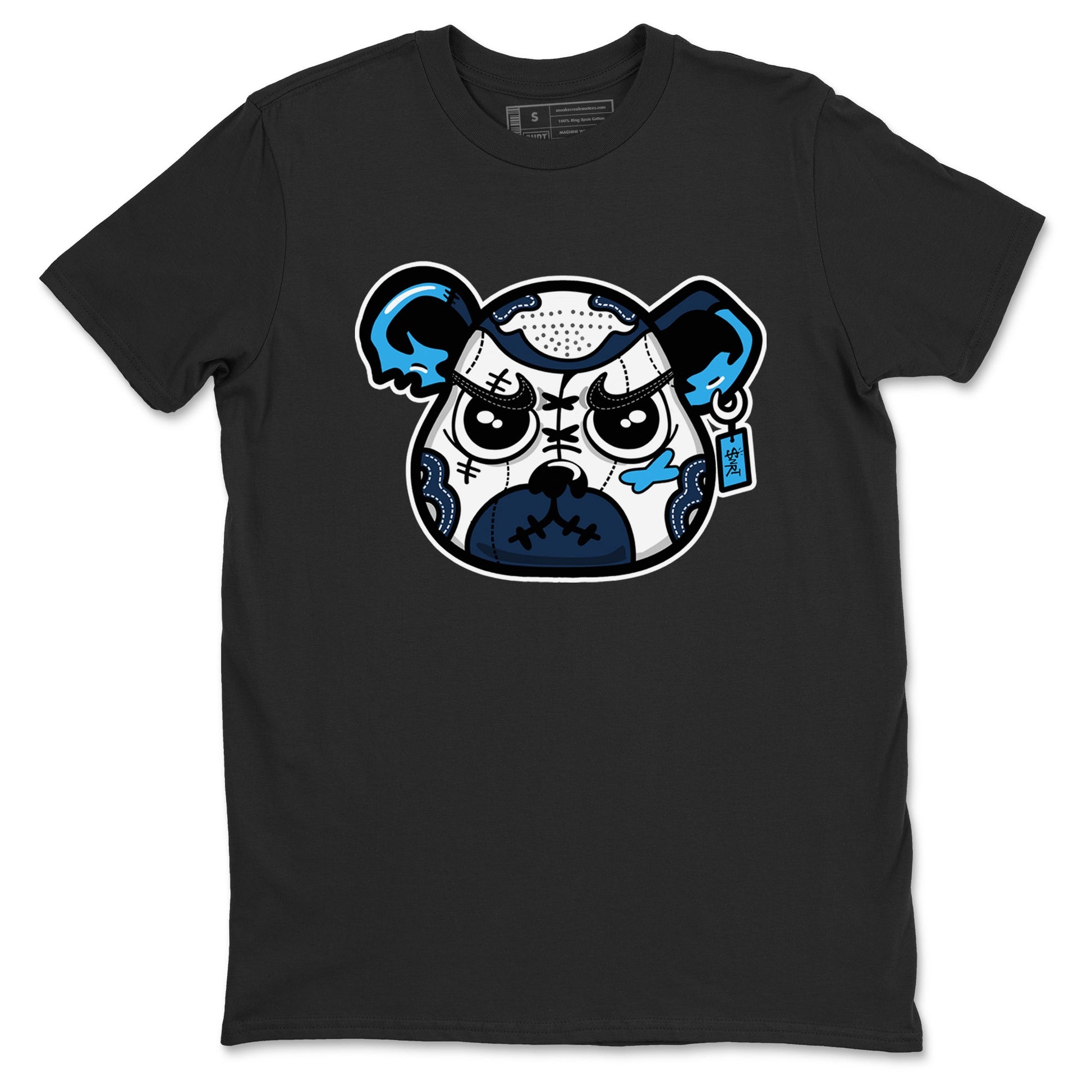 1s Obsidian shirts to match jordans Sneaker Bear Face shirts to match Jordans AJ1 Retro Low OG Obsidian match shoes to clothes SNRT Sneaker Tees unisex cotton Black 2 shirts