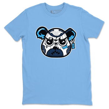 1s Obsidian shirts to match jordans Sneaker Bear Face shirts to match Jordans AJ1 Retro Low OG Obsidian match shoes to clothes SNRT Sneaker Tees unisex cotton Carolina Blue 2 shirts