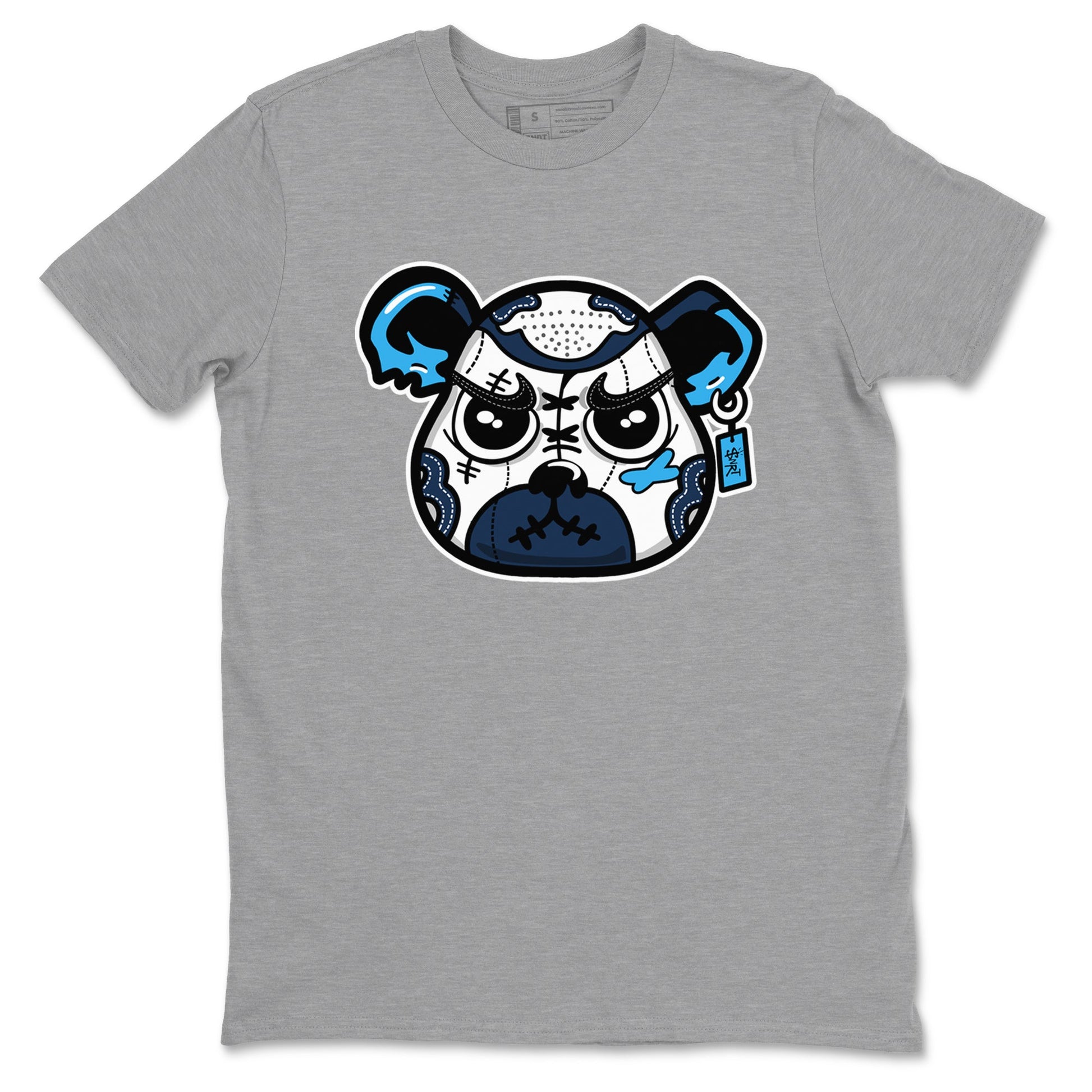 1s Obsidian shirts to match jordans Sneaker Bear Face shirts to match Jordans AJ1 Retro Low OG Obsidian match shoes to clothes SNRT Sneaker Tees unisex cotton Heather Grey 2 shirts
