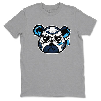 1s Obsidian shirts to match jordans Sneaker Bear Face shirts to match Jordans AJ1 Retro Low OG Obsidian match shoes to clothes SNRT Sneaker Tees unisex cotton Heather Grey 2 shirts