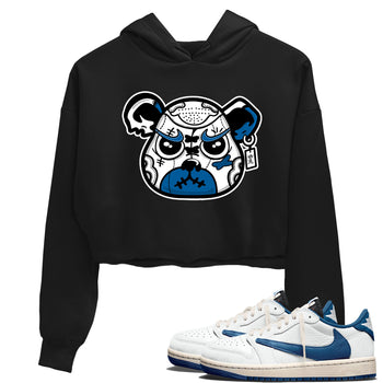 Sneaker match tees – Sneaker Tees To Match Air Jordan 1 Travis Scott Fragment Shoes – Sneaker Bear Face Crop T-Shirt Black 1