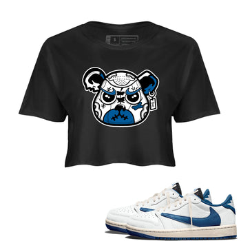 Sneaker match tees – Sneaker Tees To Match Air Jordan 1 Travis Scott Fragment Shoes – Sneaker Bear Face Crop T-Shirt Black 1