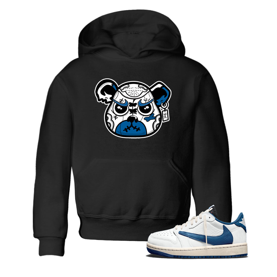 Sneaker match tees  Sneaker Tees To Match Air Jordan 1 Travis Scott Fragment Shoes  Sneaker Bear Face Kids T-Shirt Black 1