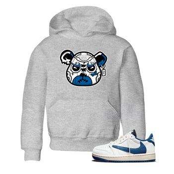 Sneaker match tees  Sneaker Tees To Match Air Jordan 1 Travis Scott Fragment Shoes  Sneaker Bear Face Kids T-Shirt Heather Grey 1