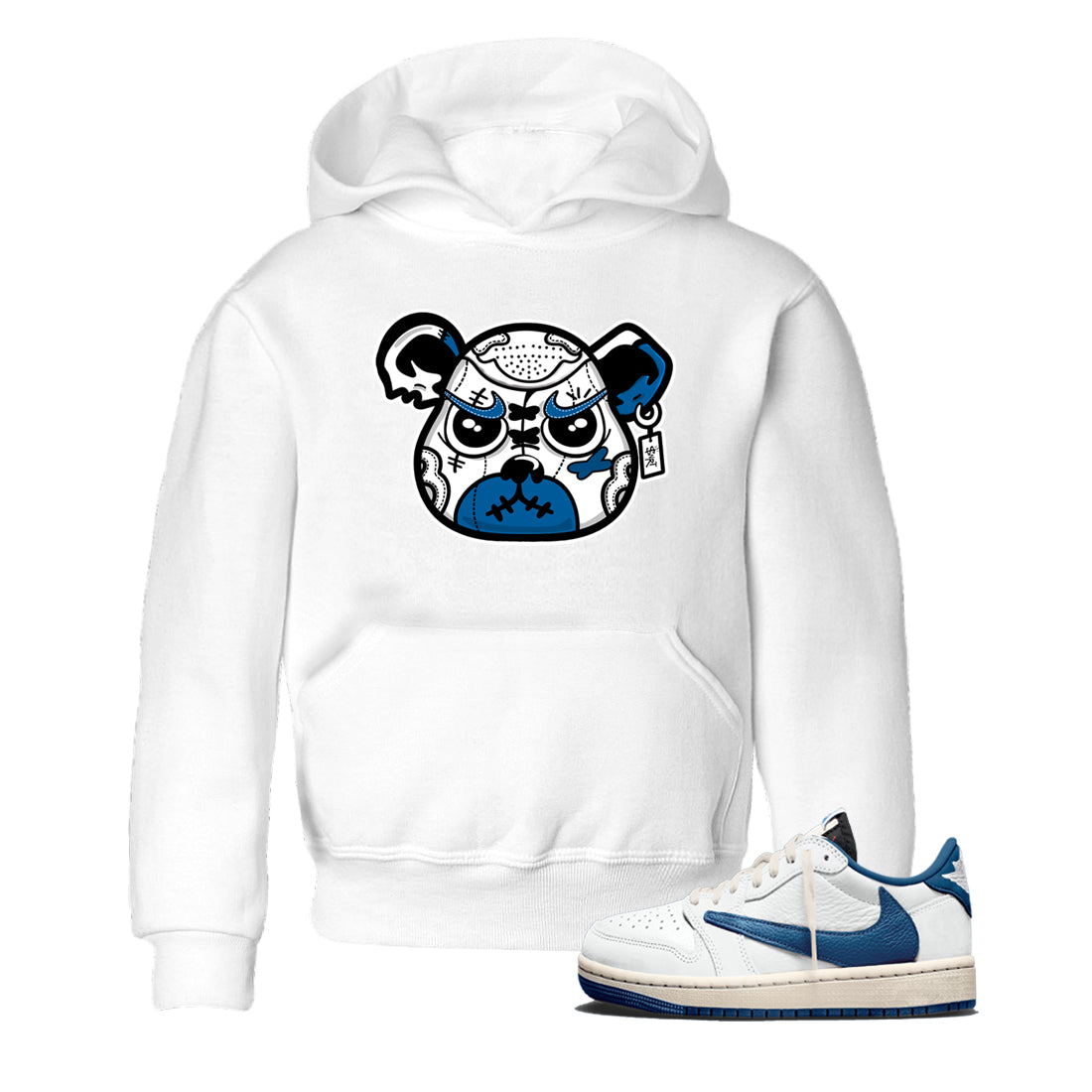 Sneaker match tees  Sneaker Tees To Match Air Jordan 1 Travis Scott Fragment Shoes  Sneaker Bear Face Kids T-Shirt White 1