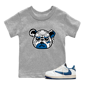 Sneaker match tees  Sneaker Tees To Match Air Jordan 1 Travis Scott Fragment Shoes  Sneaker Bear Face Kids T-Shirt Heather Grey 1