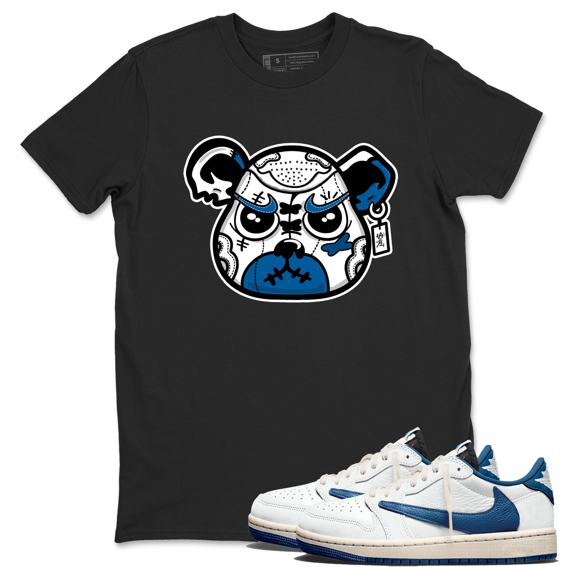 Sneaker match tees  Sneaker Tees To Match Air Jordan 1 Travis Scott Fragment Shoes  Sneaker Bear Face Tee Black 1