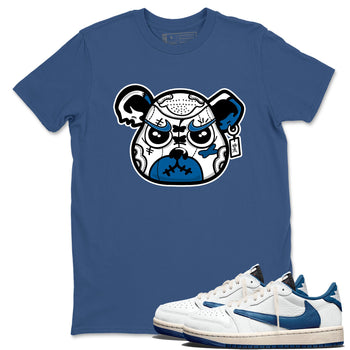 Sneaker match tees  Sneaker Tees To Match Air Jordan 1 Travis Scott Fragment Shoes  Sneaker Bear Face Tee Denim Blue 1