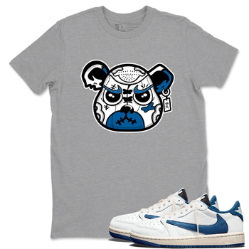 Sneaker match tees  Sneaker Tees To Match Air Jordan 1 Travis Scott Fragment Shoes  Sneaker Bear Face Tee Heather Grey 1