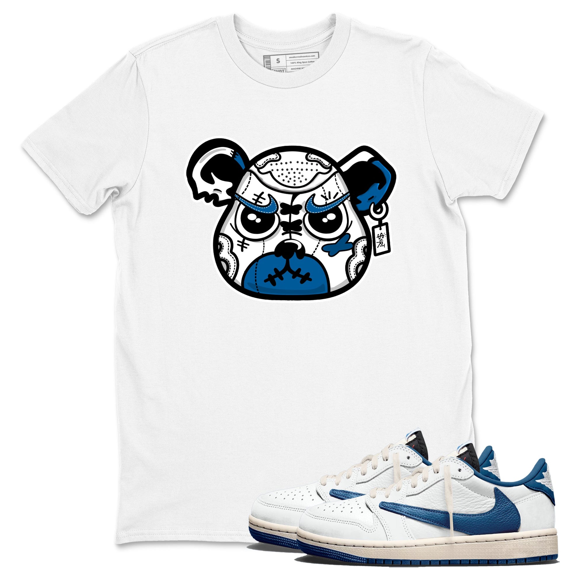 Sneaker match tees  Sneaker Tees To Match Air Jordan 1 Travis Scott Fragment Shoes  Sneaker Bear Face Tee White 1
