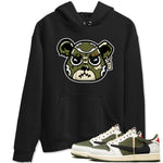 1s Travis Scott Medium Olive shirts to match jordans Sneaker Bear Face sneaker match tees Air Jordan 1 Travis Scott Medium Olive match shoes to clothes SNRT Sneaker Tees unisex cotton Black 1 shirts