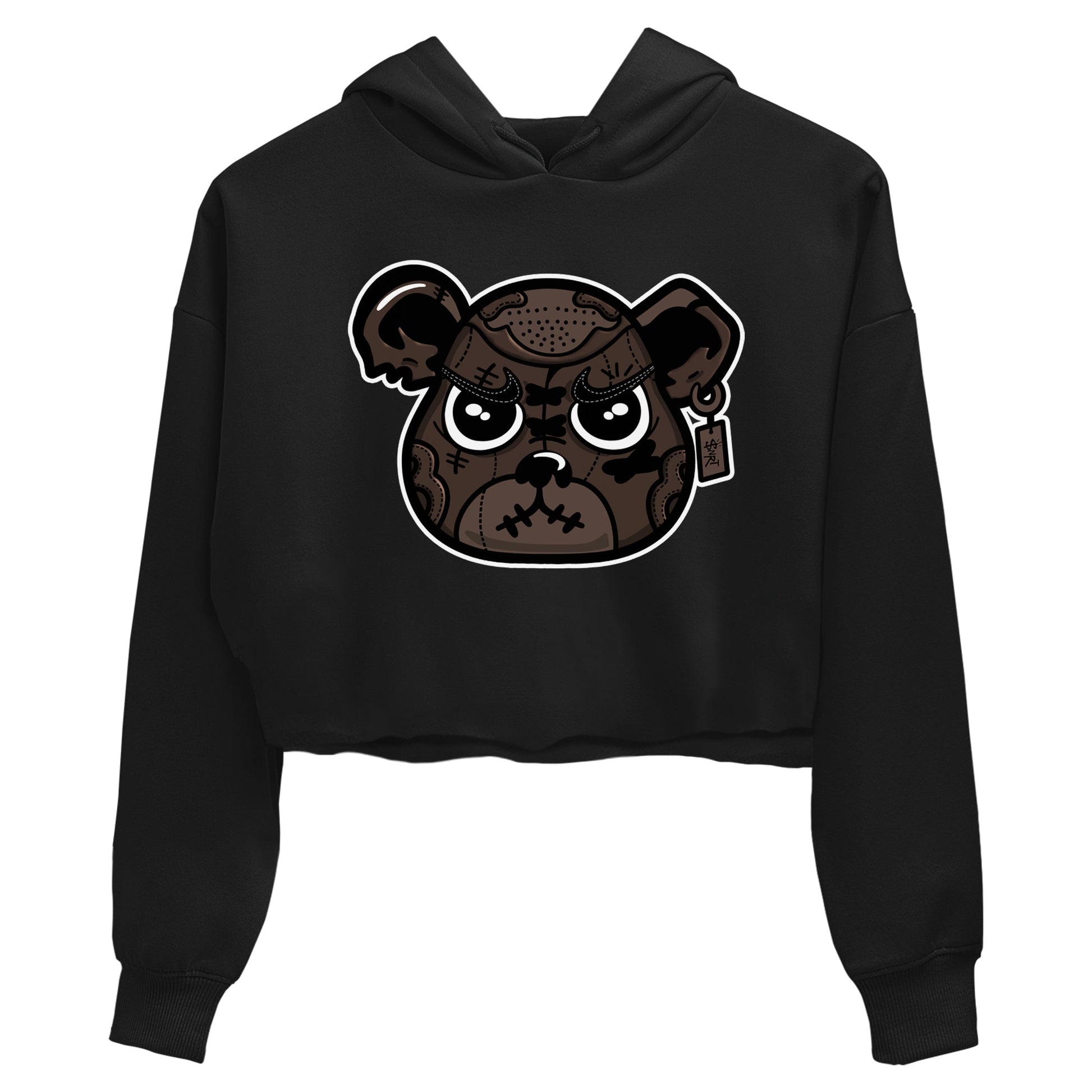 1s Travis Scott Velvet Brown shirts to match jordans Sneaker Bear Face best t shirts to wear with jordans Travis Scott x Air Jordan 1 Low OG Velvet Brown match shoes to clothes SNRT Sneaker Tees unisex cotton Black 2 crop tee