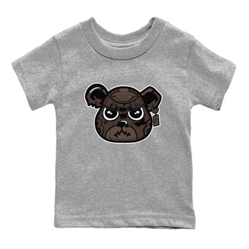 1s Travis Scott Velvet Brown shirts to match jordans Sneaker Bear Face best t shirts to wear with jordans Travis Scott x Air Jordan 1 Low OG Velvet Brown match shoes to clothes SNRT Sneaker Tees Youth Baby Heather Grey 2 tee